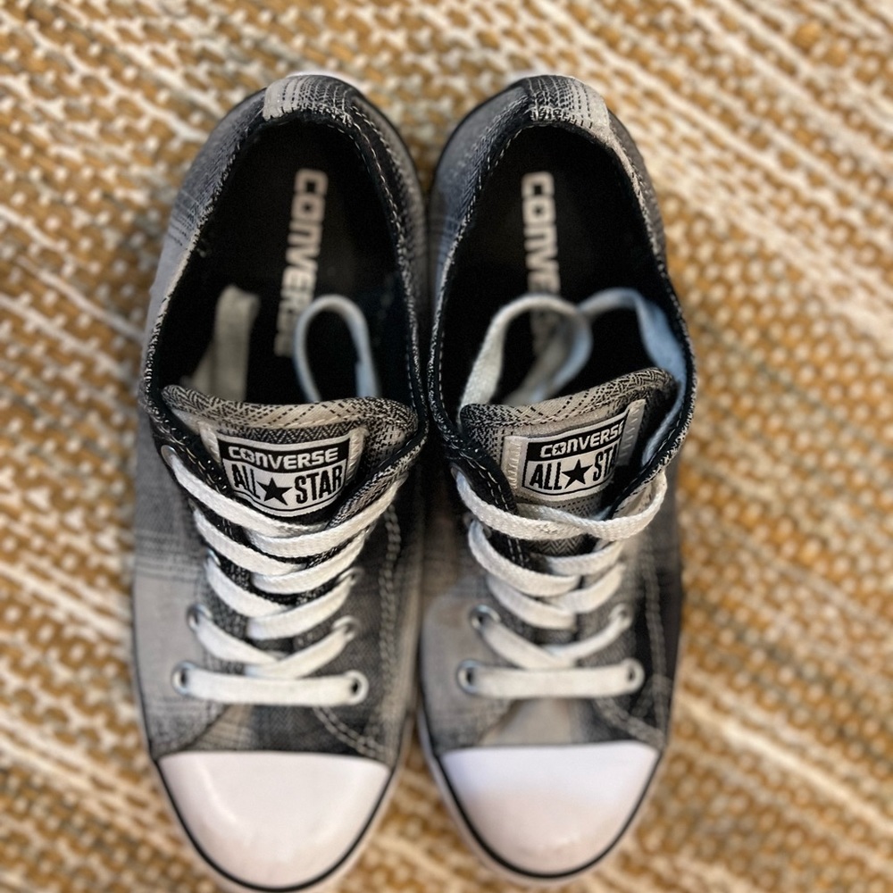 Converse Black and White Plaid Womens Size 6 - Picture 6 of 7